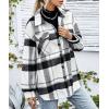 imageTrendy Queen Womens Flannel Shacket Casual Jacket Plaid Button Down Long Sleeve Shirt Fall Winter OutfitsBlackwhite