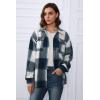 imageTrendy Queen Womens Flannel Shacket Casual Jacket Plaid Button Down Long Sleeve Shirt Fall Winter OutfitsBlue