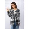 imageTrendy Queen Womens Flannel Shacket Casual Jacket Plaid Button Down Long Sleeve Shirt Fall Winter OutfitsGrey