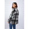 imageTrendy Queen Womens Flannel Shacket Casual Jacket Plaid Button Down Long Sleeve Shirt Fall Winter OutfitsGrey