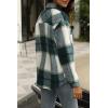 imageTrendy Queen Womens Flannel Shacket Casual Jacket Plaid Button Down Long Sleeve Shirt Fall Winter OutfitsLightgreen