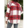 imageTrendy Queen Womens Flannel Shacket Casual Jacket Plaid Button Down Long Sleeve Shirt Fall Winter OutfitsRed