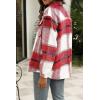 imageTrendy Queen Womens Flannel Shacket Casual Jacket Plaid Button Down Long Sleeve Shirt Fall Winter OutfitsRed