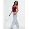 imageTrendy Queen Womens Going Out Crop Tops Backless Tank Tops Summer Y2k Teen Girls Basics Cute ClothesBurgundy