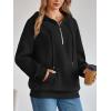 imageTrendy Queen Womens Hoodies Fleece Fashion Half Zip Sweatshirts Cute Y2k Fall Clothes 2025Black