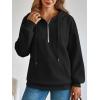 imageTrendy Queen Womens Hoodies Fleece Fashion Half Zip Sweatshirts Cute Y2k Fall Clothes 2025Black