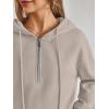 imageTrendy Queen Womens Hoodies Fleece Fashion Half Zip Sweatshirts Cute Y2k Fall Clothes 2025Coffeegrey