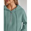 imageTrendy Queen Womens Hoodies Fleece Fashion Half Zip Sweatshirts Cute Y2k Fall Clothes 2025Green