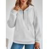 imageTrendy Queen Womens Hoodies Fleece Fashion Half Zip Sweatshirts Cute Y2k Fall Clothes 2025Grey