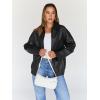imageTrendy Queen Womens Leather Jackets Oversized Faux Motorcycle Plus Size Moto Biker Coat Fall Outfits Fashion Clothes 2025Black