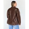 imageTrendy Queen Womens Leather Jackets Oversized Faux Motorcycle Plus Size Moto Biker Coat Fall Outfits Fashion Clothes 2025Brown