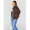imageTrendy Queen Womens Leather Jackets Oversized Faux Motorcycle Plus Size Moto Biker Coat Fall Outfits Fashion Clothes 2025Brown