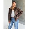 imageTrendy Queen Womens Leather Jackets Oversized Faux Motorcycle Plus Size Moto Biker Coat Fall Outfits Fashion Clothes 2025Brown