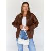 imageTrendy Queen Womens Leather Jackets Oversized Faux Motorcycle Plus Size Moto Biker Coat Fall Outfits Fashion Clothes 2025Caramel