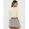 imageTrendy Queen Womens Long Sleeve Crop Tops Basic Slim Fitted Shirts Fashion 2025 Going Out Y2k Tops Teen Girl ClothesApricot