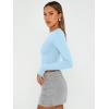 imageTrendy Queen Womens Long Sleeve Crop Tops Basic Slim Fitted Shirts Fashion 2025 Going Out Y2k Tops Teen Girl ClothesBaby Blue