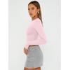 imageTrendy Queen Womens Long Sleeve Crop Tops Basic Slim Fitted Shirts Fashion 2025 Going Out Y2k Tops Teen Girl ClothesPink