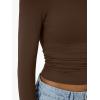 imageTrendy Queen Womens Long Sleeve Shirts Crop Tops Fall Fashion 2025 Going Out Basic Winter ClothesChocolate
