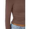 imageTrendy Queen Womens Long Sleeve Shirts Crop Tops Fall Fashion 2025 Going Out Basic Winter ClothesCoffee