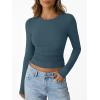 imageTrendy Queen Womens Long Sleeve Shirts Crop Tops Fall Fashion 2025 Going Out Basic Winter ClothesHazeblue