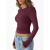 imageTrendy Queen Womens Long Sleeve Shirts Crop Tops Fall Fashion 2025 Going Out Basic Winter ClothesWinered