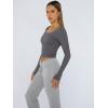 imageTrendy Queen Womens Long Sleeve Shirts Crop Tops Fall Fashion 2025 Square Neck Going Out Basics Tees Y2k ClothesLight Gray