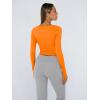 imageTrendy Queen Womens Long Sleeve Shirts Crop Tops Fall Fashion 2025 Square Neck Going Out Basics Tees Y2k ClothesOrange