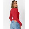 imageTrendy Queen Womens Long Sleeve Shirts Going Out Crop Tops Sweetheart Neck Workout TopsRed