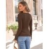 imageTrendy Queen Womens Long Sleeve Shirts Ribbed Underscrub Tops Boat Neck Basic Tees Fall Fashion Clothes 2025Brown