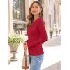 imageTrendy Queen Womens Long Sleeve Shirts Ribbed Underscrub Tops Boat Neck Basic Tees Fall Fashion Clothes 2025Red