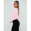 imageTrendy Queen Womens Long Sleeve Shirts Square Neck Going Out Crop Tops Fashion Y2k Workout Clothes Fall Outfits 2025Pink