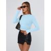imageTrendy Queen Womens Long Sleeve T Shirts Fall Fashion 2025 Basic Crop Tops Going Out Outfits Y2k ClothesBaby Blue