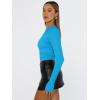 imageTrendy Queen Womens Long Sleeve T Shirts Fall Fashion 2025 Basic Crop Tops Going Out Outfits Y2k ClothesBlue