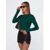 imageTrendy Queen Womens Long Sleeve T Shirts Fall Fashion 2025 Basic Crop Tops Going Out Outfits Y2k ClothesDark Green