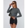 imageTrendy Queen Womens Long Sleeve T Shirts Fall Fashion 2025 Basic Crop Tops Going Out Outfits Y2k ClothesGray