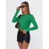 imageTrendy Queen Womens Long Sleeve T Shirts Fall Fashion 2025 Basic Crop Tops Going Out Outfits Y2k ClothesGreen