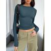 imageTrendy Queen Womens Long Sleeve T Shirts Fall Fashion 2025 Basic Crop Tops Going Out Outfits Y2k ClothesHaze Blue