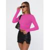 imageTrendy Queen Womens Long Sleeve T Shirts Fall Fashion 2025 Basic Crop Tops Going Out Outfits Y2k ClothesHot Pink