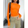 imageTrendy Queen Womens Long Sleeve T Shirts Fall Fashion 2025 Basic Crop Tops Going Out Outfits Y2k ClothesOrange