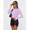 imageTrendy Queen Womens Long Sleeve T Shirts Fall Fashion 2025 Basic Crop Tops Going Out Outfits Y2k ClothesPurple