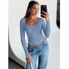 imageTrendy Queen Womens Long Sleeve Tops Going Out Top Trendy Cute Shirt Y2k Clothes Fashion Clothing Fall Outfits 2025Blue Gray