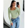 imageTrendy Queen Womens Long Sleeve Tops Going Out Top Trendy Cute Shirt Y2k Clothes Fashion Clothing Fall Outfits 2025Fruit Green