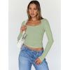 imageTrendy Queen Womens Long Sleeve Tops Going Out Top Trendy Cute Shirt Y2k Clothes Fashion Clothing Fall Outfits 2025Fruit Green