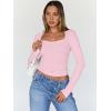 imageTrendy Queen Womens Long Sleeve Tops Going Out Top Trendy Cute Shirt Y2k Clothes Fashion Clothing Fall Outfits 2025Pink