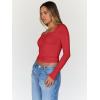 imageTrendy Queen Womens Long Sleeve Tops Going Out Top Trendy Cute Shirt Y2k Clothes Fashion Clothing Fall Outfits 2025Red