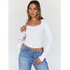 imageTrendy Queen Womens Long Sleeve Tops Going Out Top Trendy Cute Shirt Y2k Clothes Fashion Clothing Fall Outfits 2025White