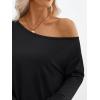 imageTrendy Queen Womens Off The Shoulder Tops Oversized Tshirts Long Sleeve 2025 Casual Basic TeesBlack