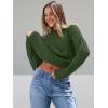 imageTrendy Queen Womens Oversized Cable Knit Crewneck SweatersArmy Green