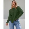 imageTrendy Queen Womens Oversized Cable Knit Crewneck SweatersArmy Green