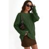 imageTrendy Queen Womens Oversized Cable Knit Crewneck SweatersArmy Green